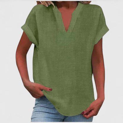 Quinn - Women's Linen Short Top - photo 4