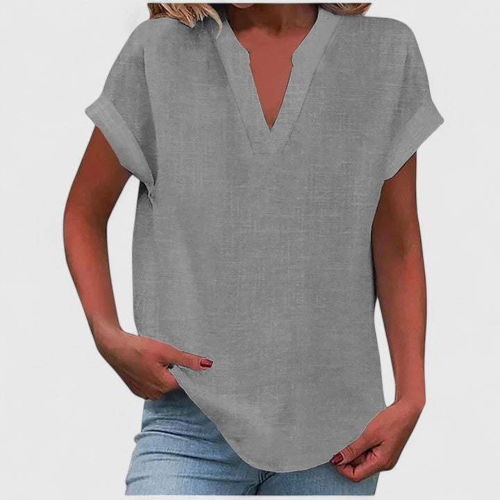 Quinn - Women's Linen Short Top - photo 5
