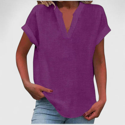 Quinn - Women's Linen Short Top - photo 1