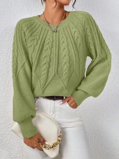 Gwendolen - Women's Medium Cable-Knit Sweater - photo 7