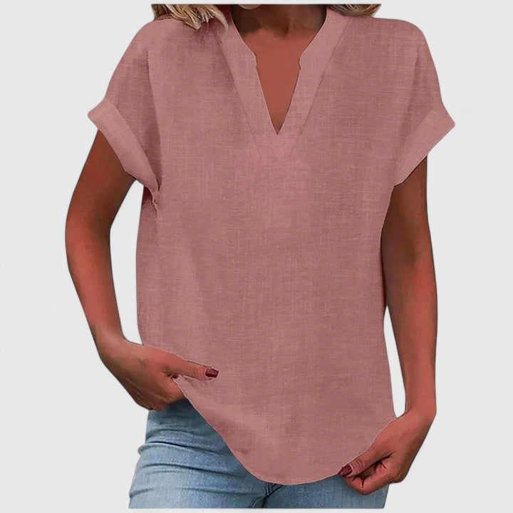 Quinn - Women's Linen Short Top - photo 7