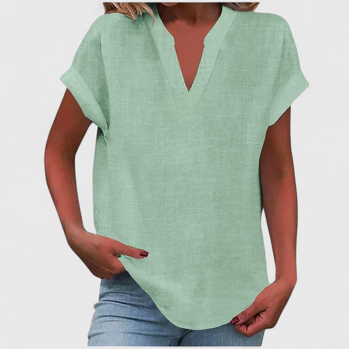 Quinn - Women's Linen Short Top - photo 10