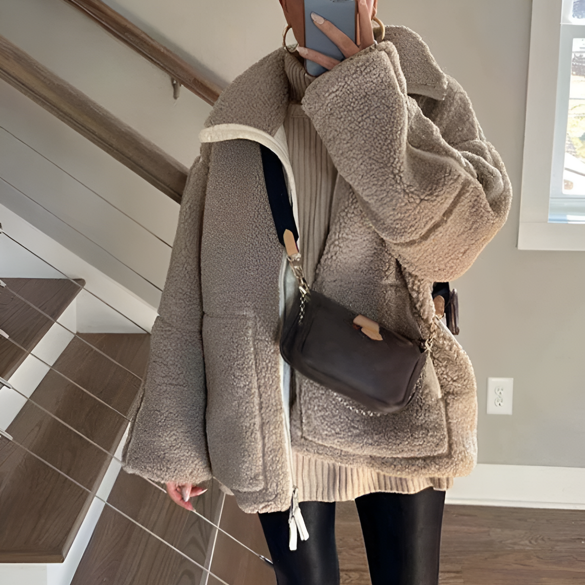 Serena - Giacca teddy con tasche da donna