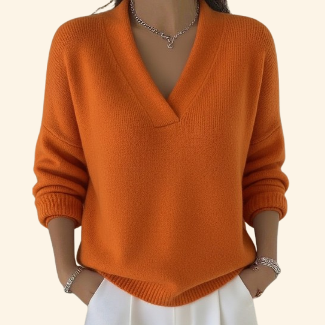 Tove - Women's V-neck Pullover Sweater - photo 5