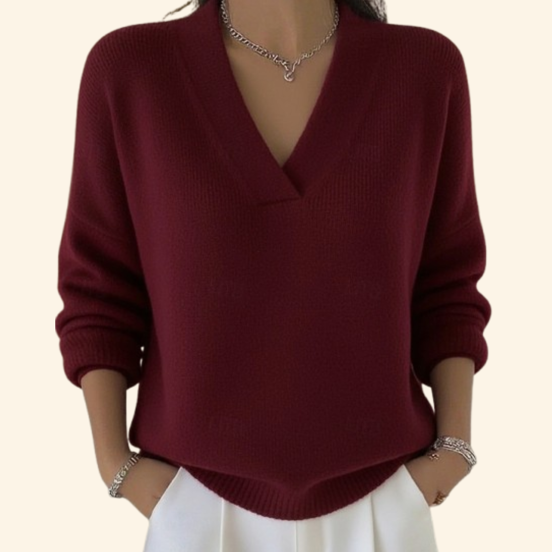 Tove - Women's V-neck Pullover Sweater - photo 1