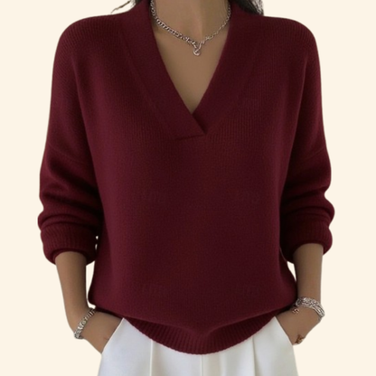 Tove - Women's V-neck Pullover Sweater - photo 1
