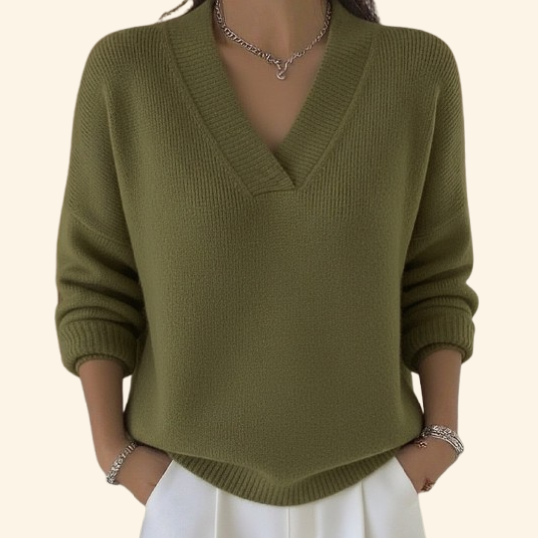 Tove - Women's V-neck Pullover Sweater - photo 3