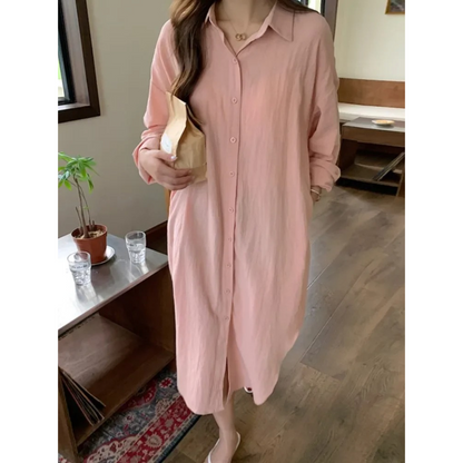 Noor - Women's Shirt Maxi Dress - photo 2