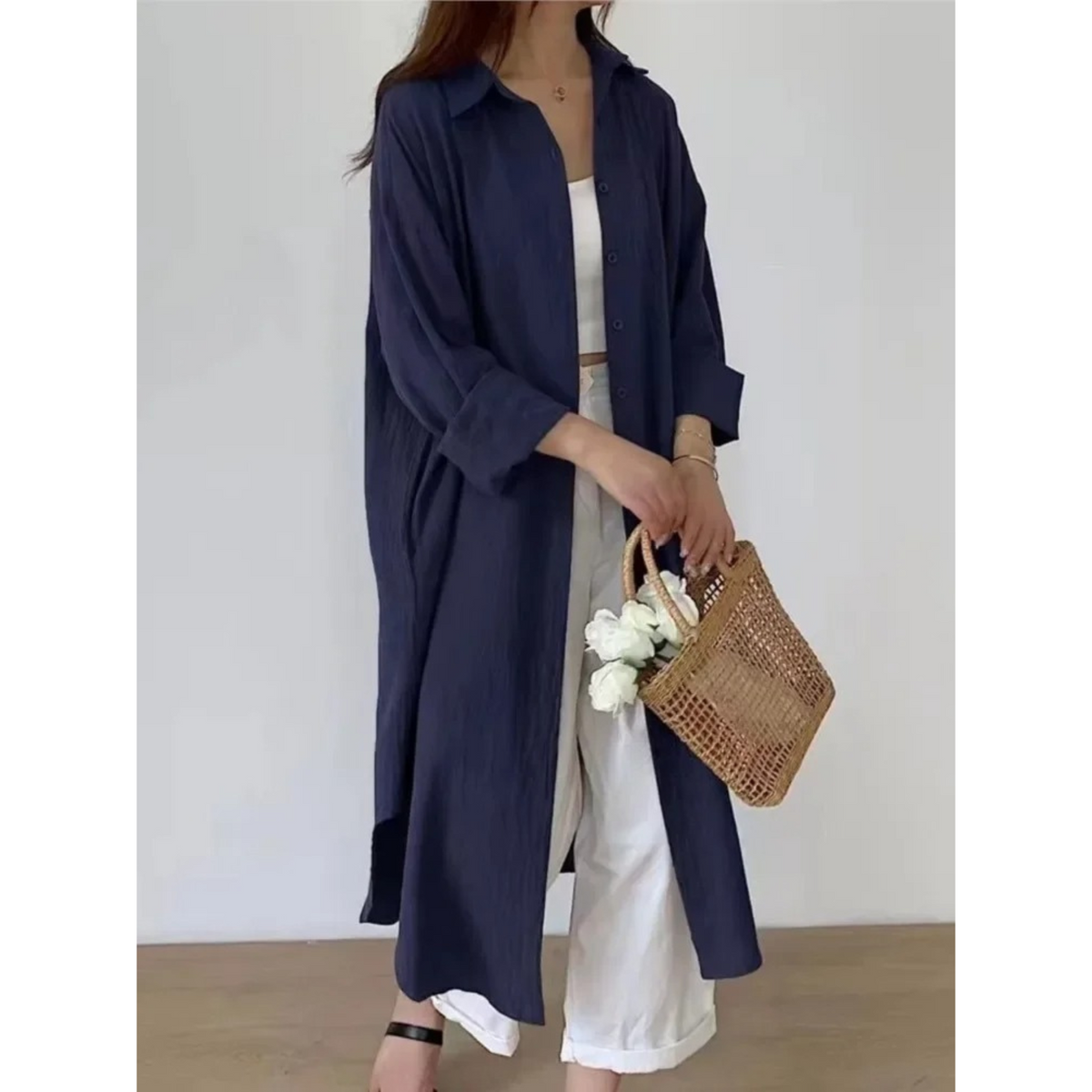 Noor - Women's Shirt Maxi Dress - photo 4