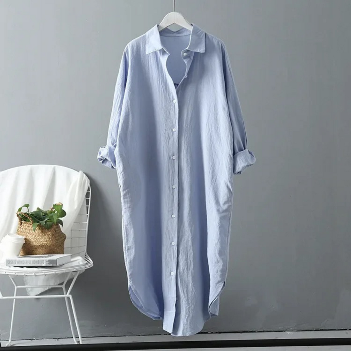 Noor - Women's Shirt Maxi Dress - photo 6