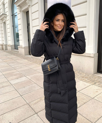 Zelda - Women's Fur Hooded Coat - photo 12
