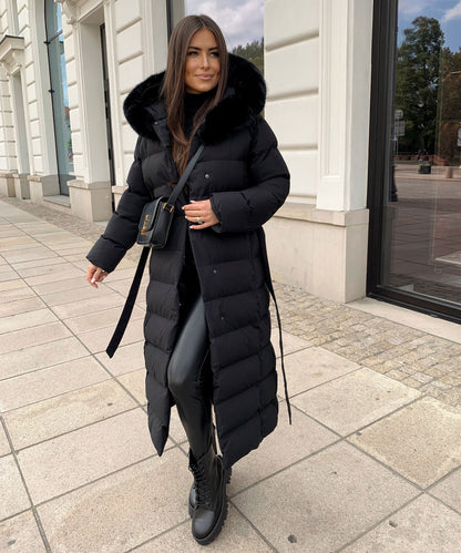 Zelda - Women's Fur Hooded Coat - photo 2