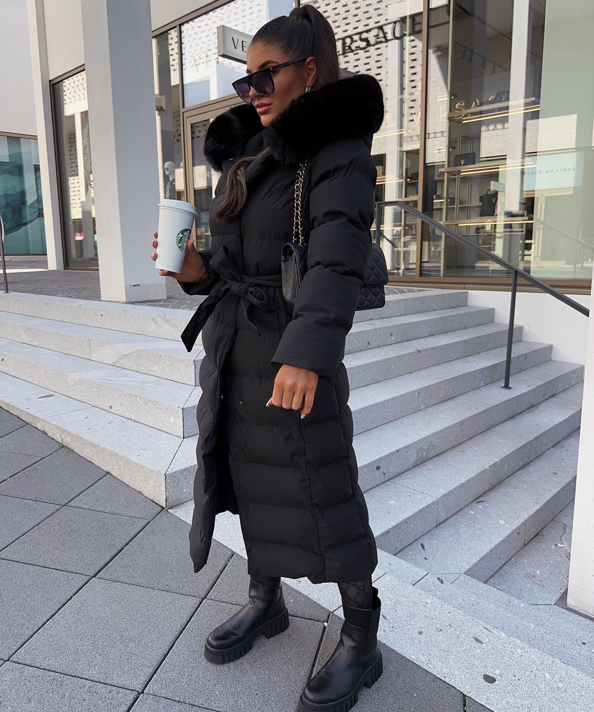 Zelda - Women's Fur Hooded Coat - photo 5