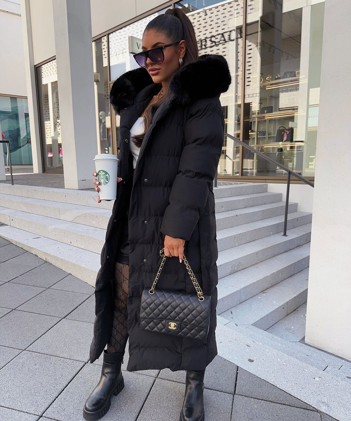 Zelda - Women's Fur Hooded Coat - photo 6