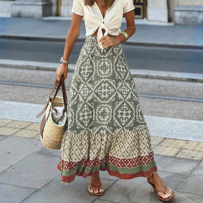 Abby - Women's Bree Boho Maxi Skirt with Adjustable Waist for Effortless Bohemian Style - photo 1