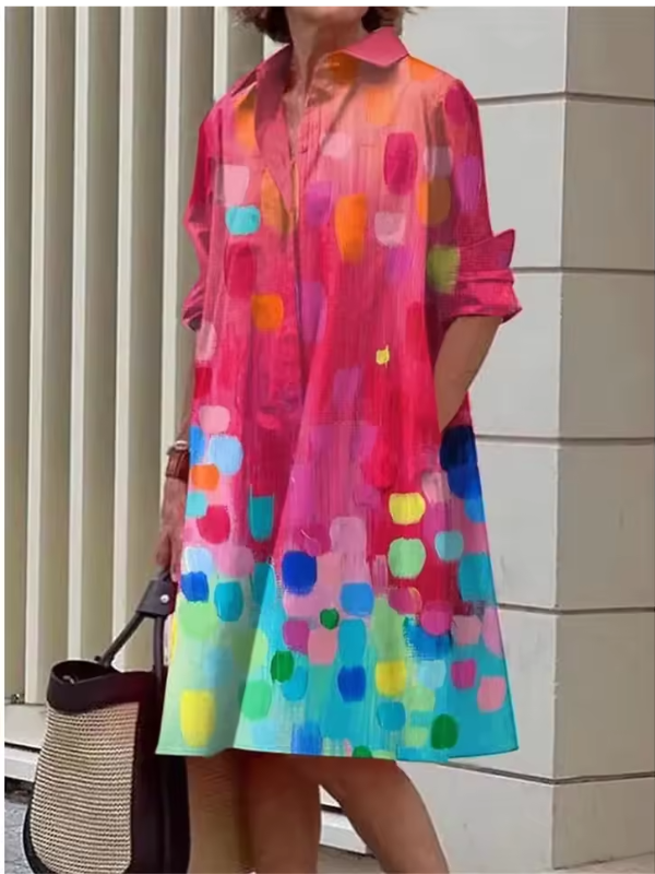 Estelle - Dámské košilové midi šaty