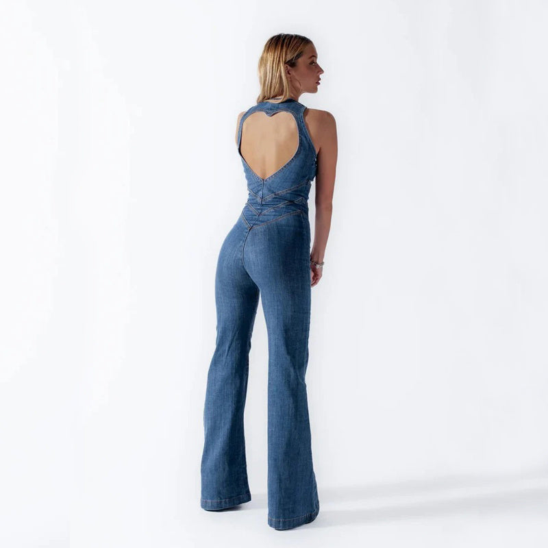 Sabine - Women's Heart Cutout Jumpsuit