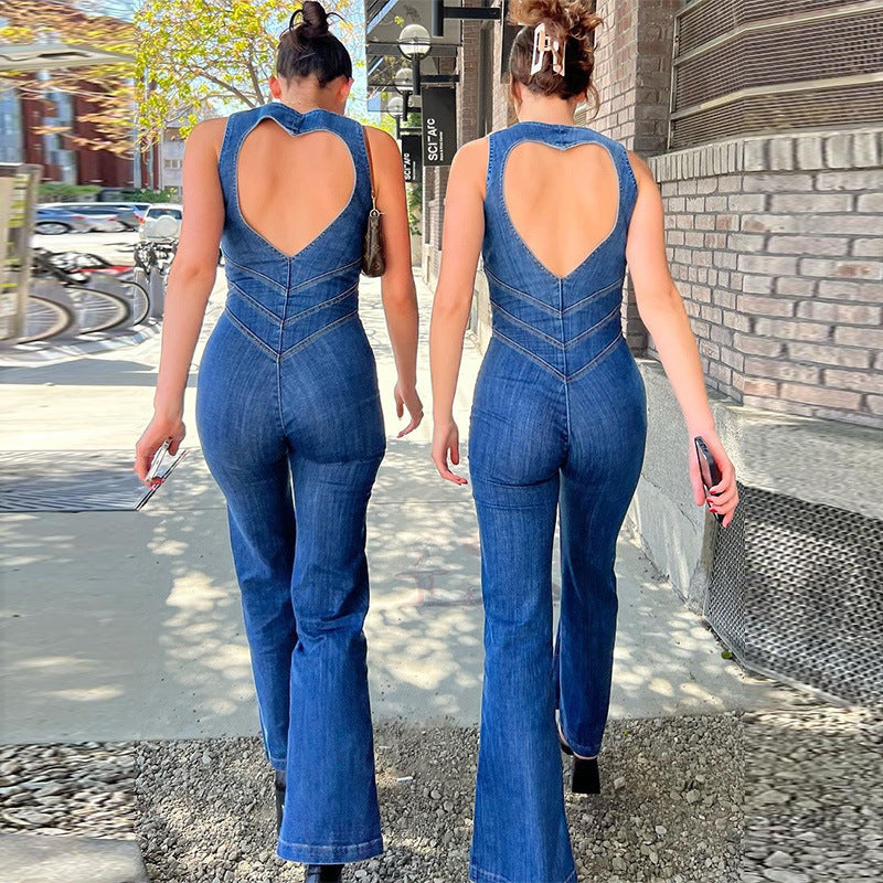 Sabine - Women's Heart Cutout Jumpsuit