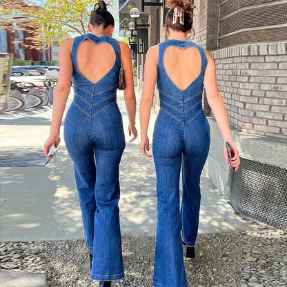 Sabine - Women's Heart Cutout Jumpsuit