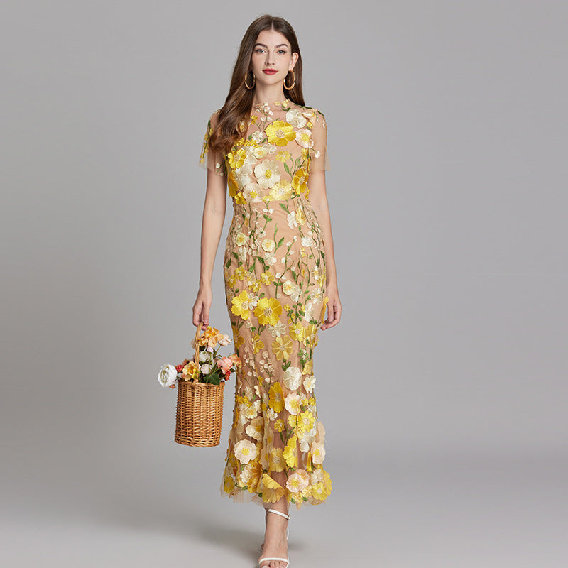 Saskia - Women's Sheath Maxi Sheer Dress - photo 1