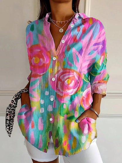 Rhiannon - Women's Long Abstract Blouse - photo 1