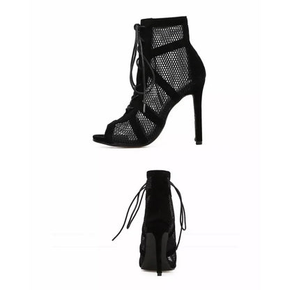 Amara - Women's Lace-Up Mesh Stiletto Sandals - photo 7