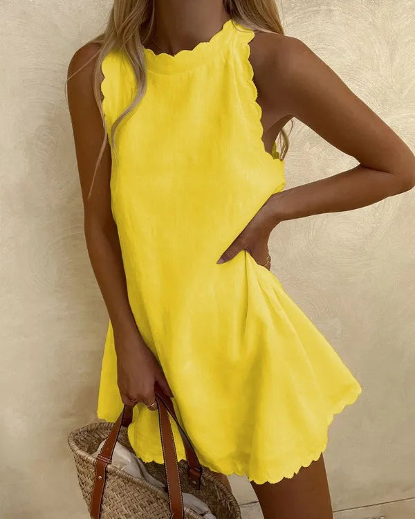 Ella - Women's Radiant Mini Dress with Wavy Hem (Plus Size Available) - photo 7