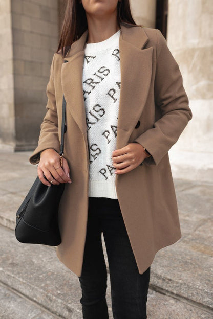 Wilma - Women's Pockets Double-Breasted Coat