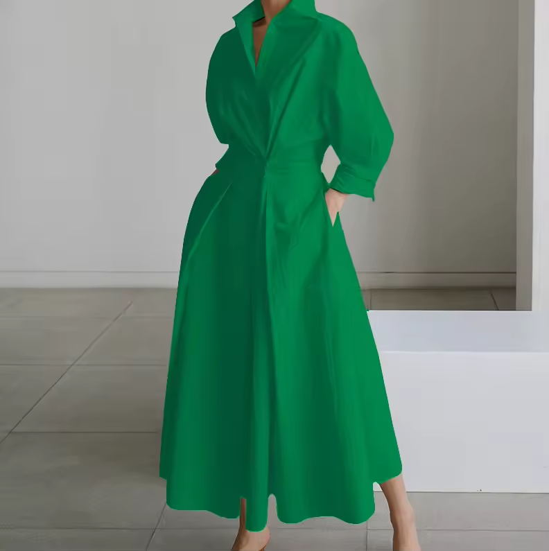 Estelle - Women's Collared Shirt Dress with Button-Down Front and Cinched Waist - photo 10
