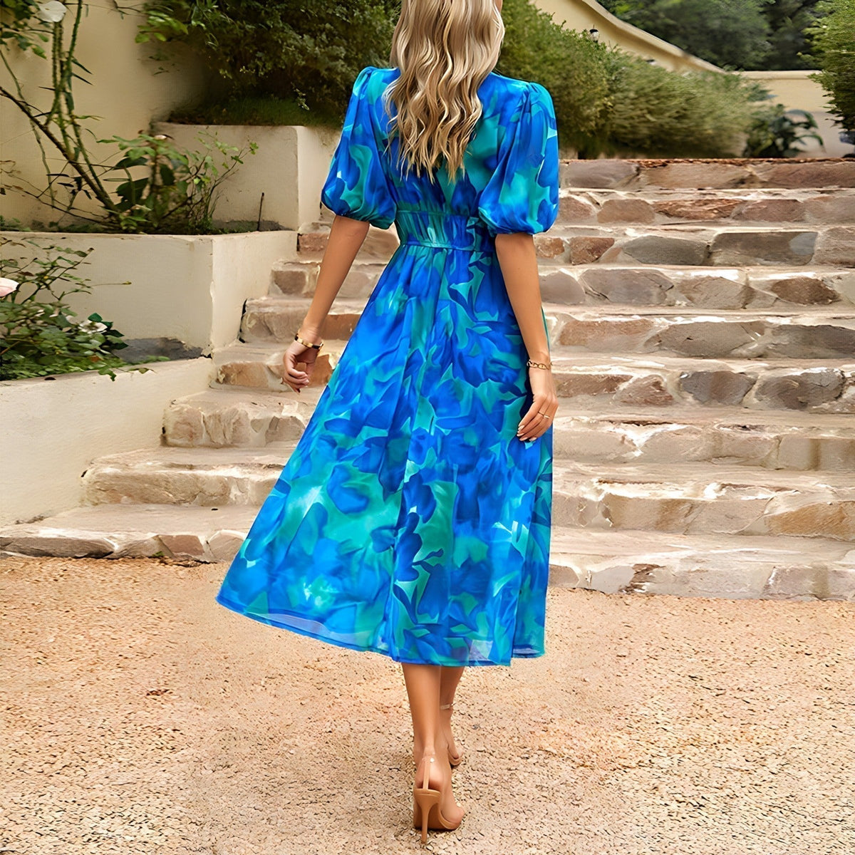 Zora - Women's Midi V-Neck Dress - photo 6