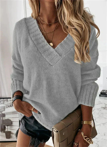Rosalind - Women's V-neck Medium Sweater