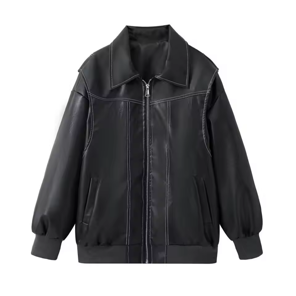 Hermine - Women's Leather Pockets Jacket