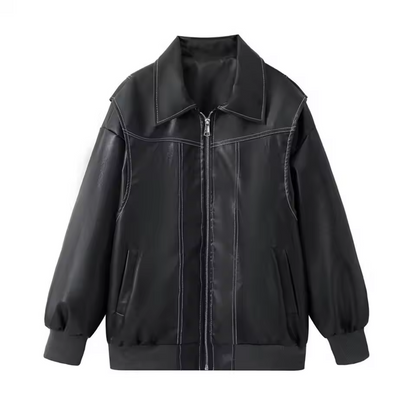 Hermine - Women's Leather Pockets Jacket