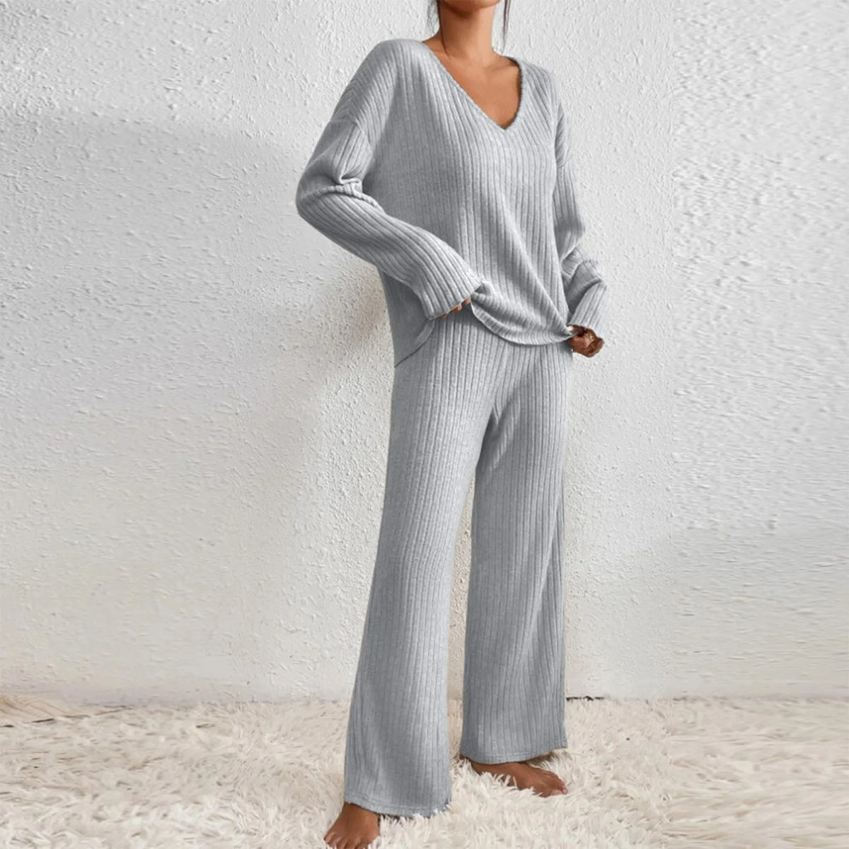 Margaux - Women's V-Neck Ribbed Set - photo 14