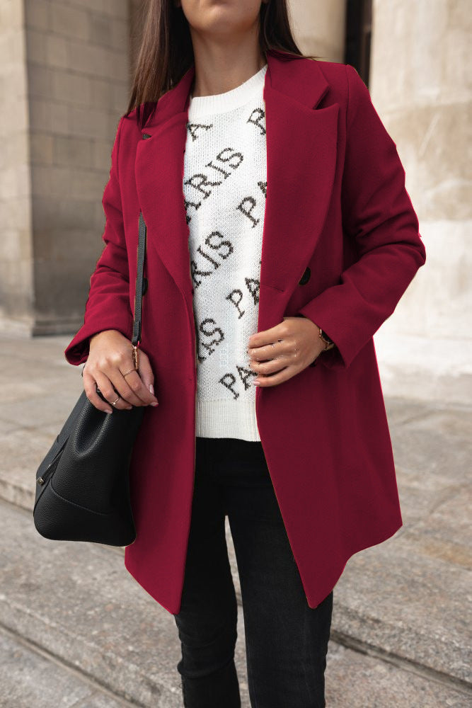 Wilma - Women's Pockets Double-Breasted Coat