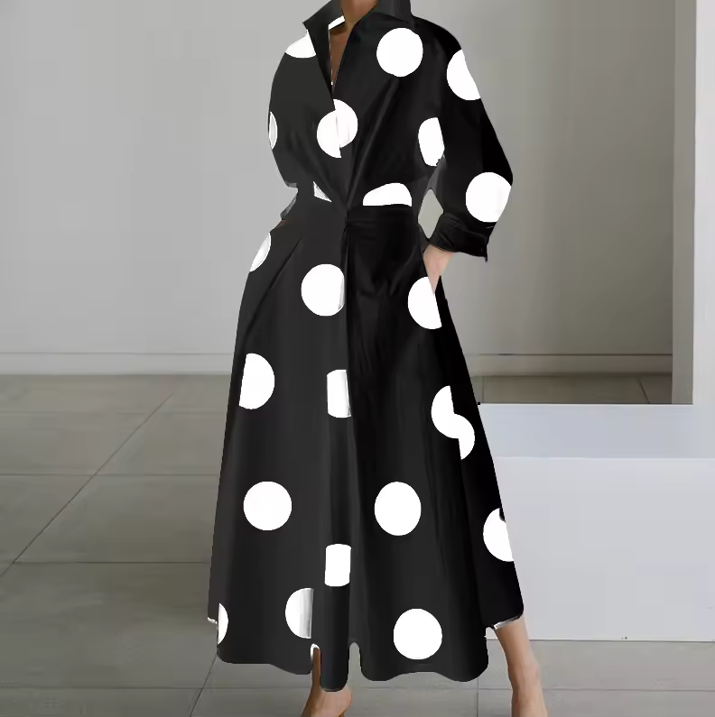 Estelle - Women's Collared Shirt Dress with Button-Down Front and Cinched Waist - photo 9