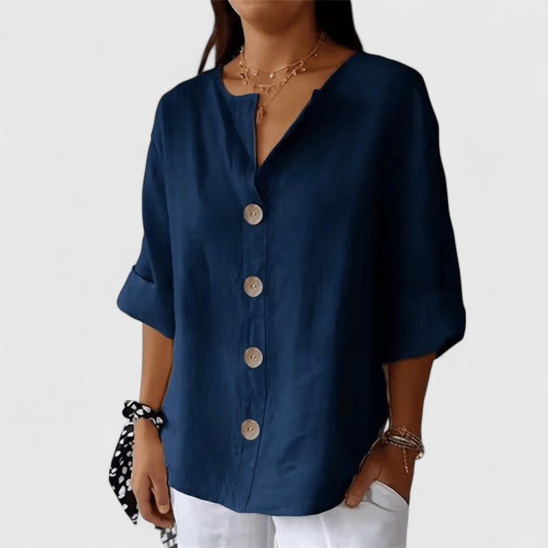 Rosalyn - Women's Long Roll-tab Blouse - photo 3