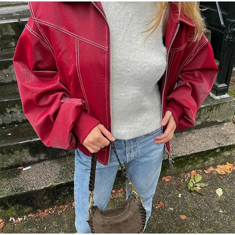 Hermine - Women's Leather Pockets Jacket