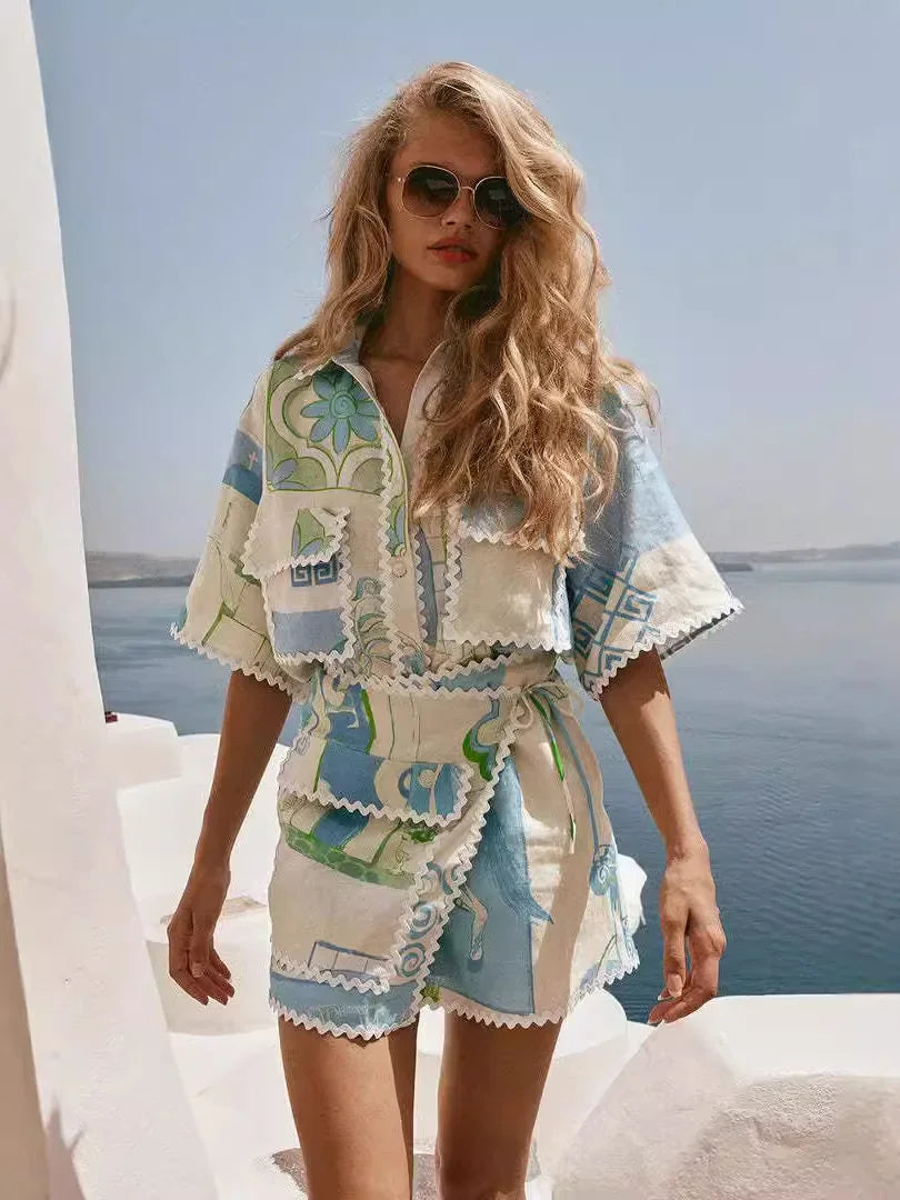 Berenice - Women's Patchwork Two-Piece Set - photo 2