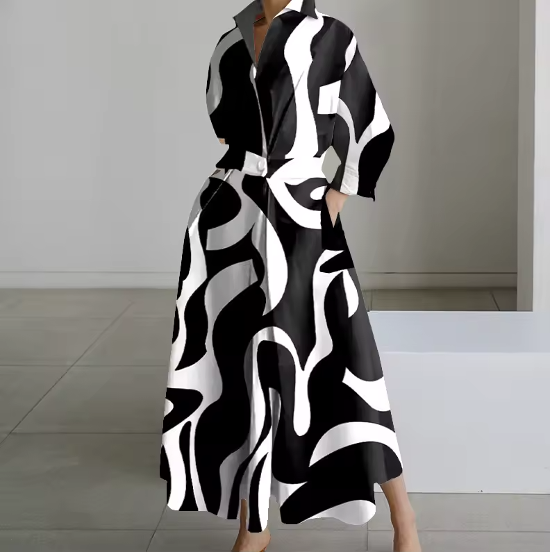 Estelle - Women's Collared Shirt Dress with Button-Down Front and Cinched Waist - photo 8