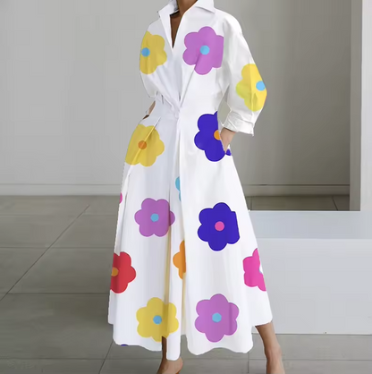 Estelle - Women's Collared Shirt Dress with Button-Down Front and Cinched Waist - photo 7