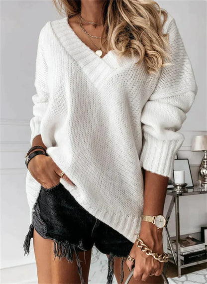 Rosalind - Women's V-neck Medium Sweater