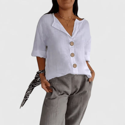 Rosalyn - Women's Long Roll-tab Blouse - photo 4