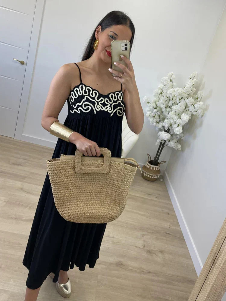 Nixie - Women's Embroidered Sling Maxi Dress - photo 4