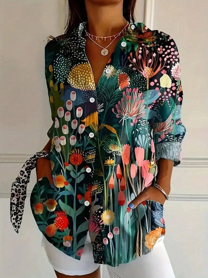 Rhiannon - Women's Long Abstract Blouse - photo 3