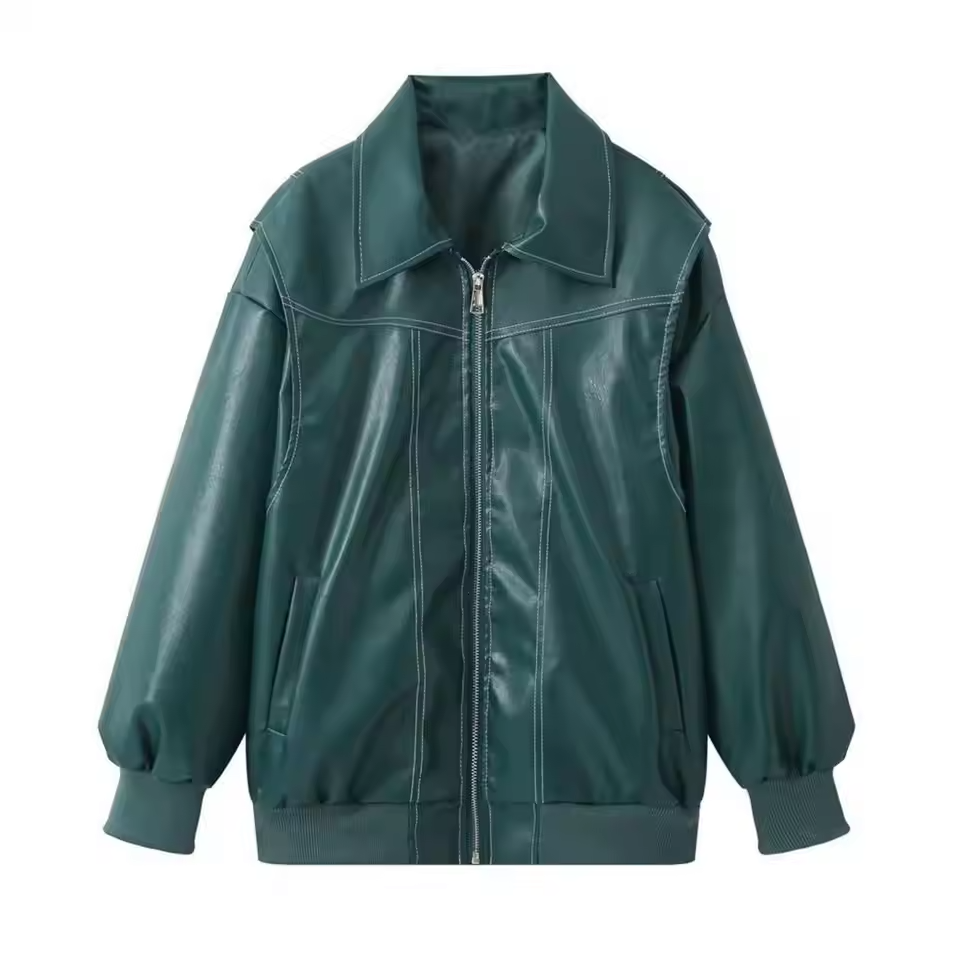 Hermine - Women's Leather Pockets Jacket
