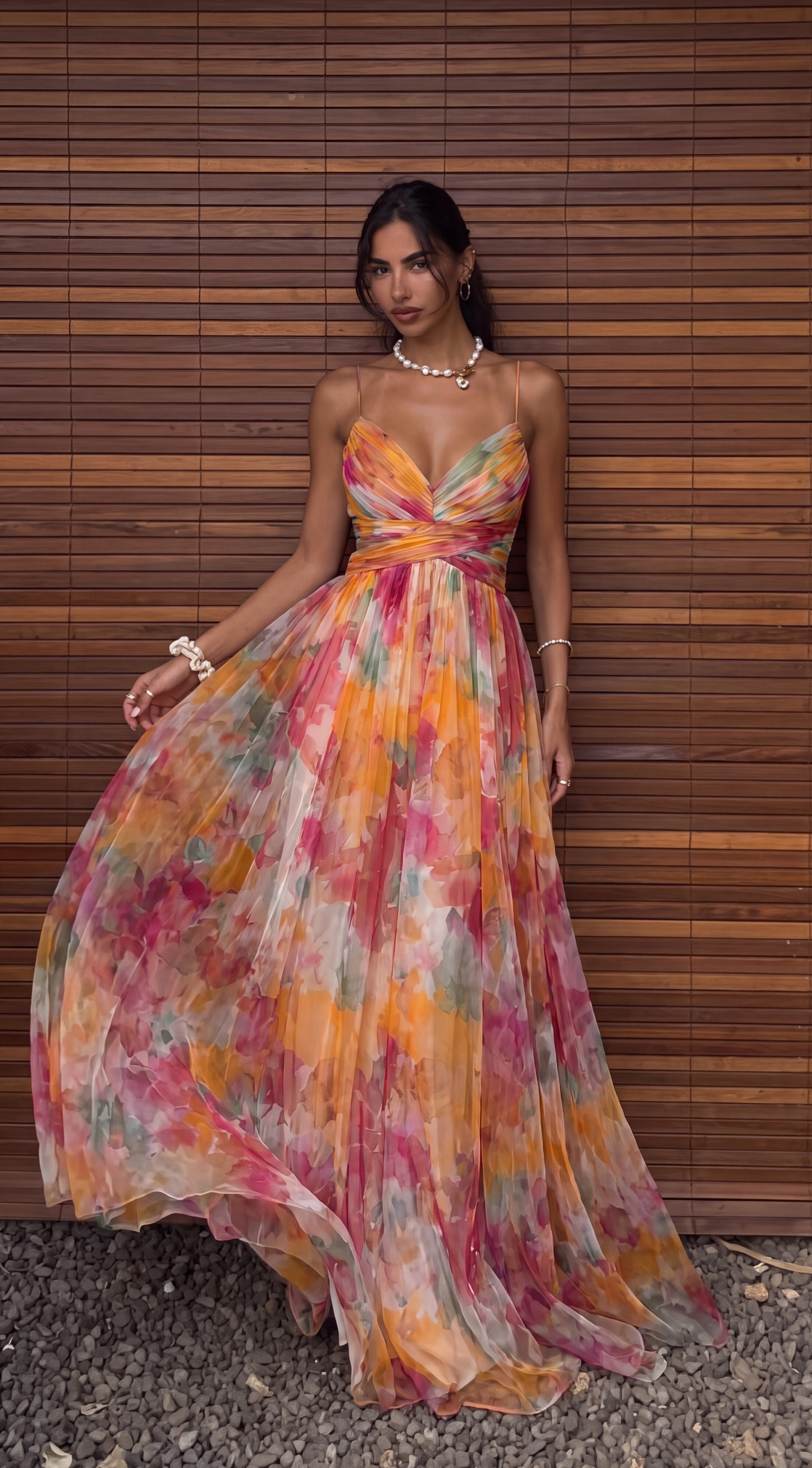 Fenna - Women's Floral Chiffon Dress - photo 3