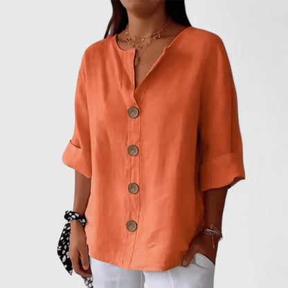 Rosalyn - Women's Long Roll-tab Blouse - photo 5