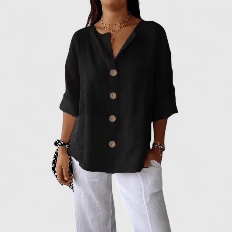Rosalyn - Women's Long Roll-tab Blouse - photo 6