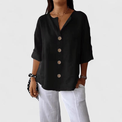 Rosalyn - Women's Long Roll-tab Blouse - photo 6